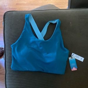 Ocean and coast reversible sports bra